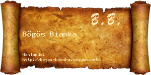 Bögös Bianka névjegykártya