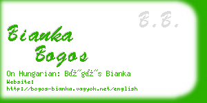 bianka bogos business card